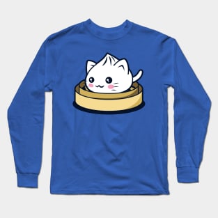 Cat Dumpling Cute Original Kawaii Funny Cat Gift For Foodies Long Sleeve T-Shirt